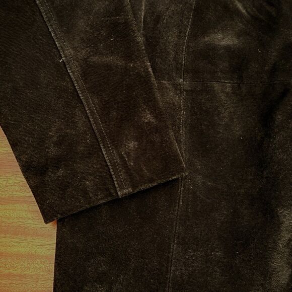 (R)elativity Jacket Suede Women Sz XL Black Leather Button Blazer Lightweight - Picture 4 of 9